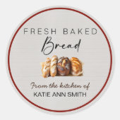 Homemade Bread Bakery Label Round Stickers  ラウンドシール (正面)