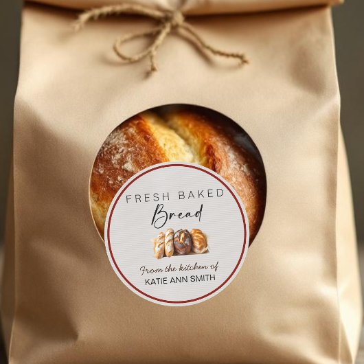 Homemade Bread Bakery Label Round Stickers  ラウンドシール