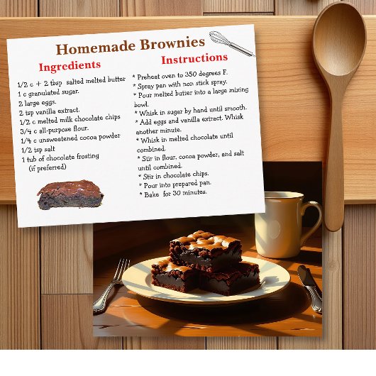 Homemade Brownies Recipe Postcard ポストカード
