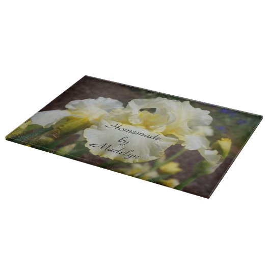 Homemade by You Glass Cutting Boards Iris Flower カッティングボード (角)