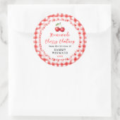 Homemade Cherry Chutney Jar Label ラウンドシール (バッグ)