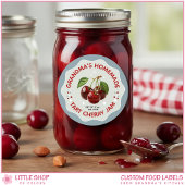 Homemade Cherry Jam Canning Jar Labels ラウンドシール