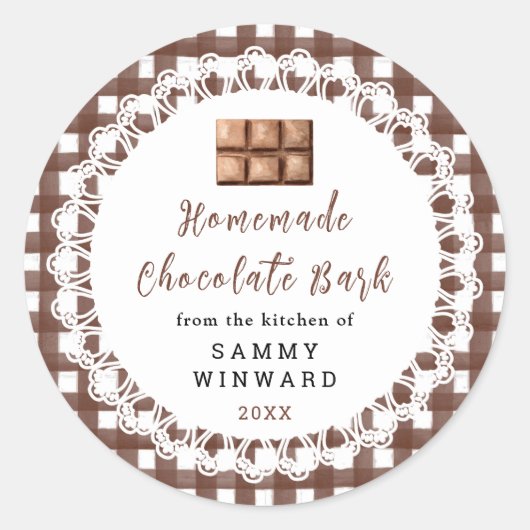 Homemade Chocolate Bark Label ラウンドシール (正面)