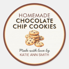 Homemade Chocolate Chip Cookie Label Stickers ラウンドシール