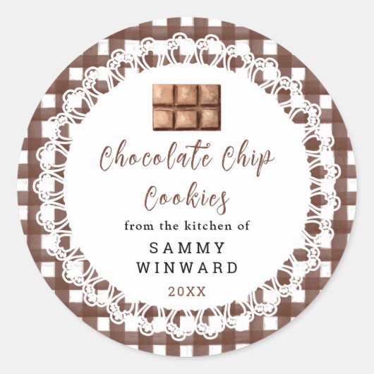Homemade Chocolate Chip Cookies Label ラウンドシール (正面)