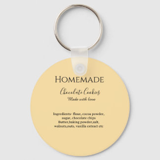 Homemade chocolate cookies made with love add text キーホルダー