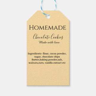 Homemade chocolate cookies made with love add text ギフトタグ