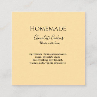 Homemade chocolate cookies made with love add text スクエア名刺