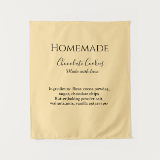 Homemade chocolate cookies made with love add text タペストリー