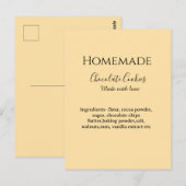 Homemade chocolate cookies made with love add text ポストカード (正面/裏面)