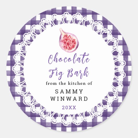 Homemade Chocolate Fig Bark Label ラウンドシール (正面)