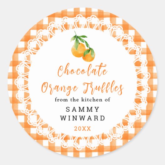Homemade Chocolate Orange Truffles Label ラウンドシール (正面)