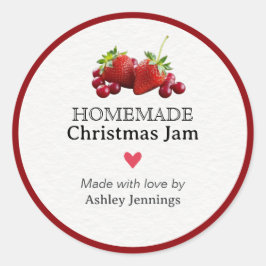 Homemade Christmas Jam Label | Custom Sticker ラウンドシール