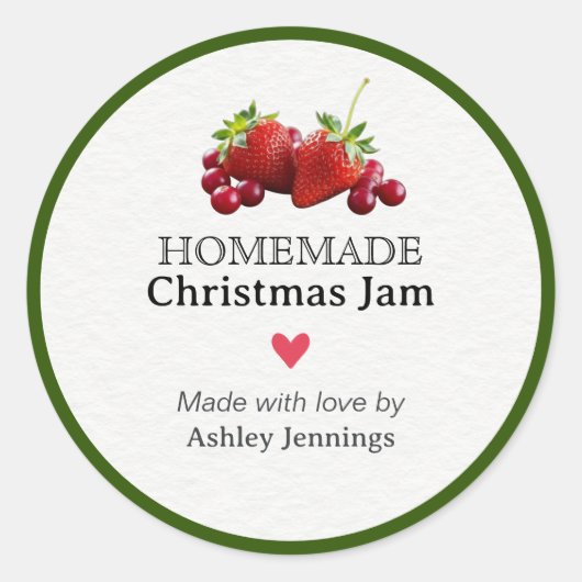 Homemade Christmas Jam Label | Custom Sticker ラウンドシール (正面)
