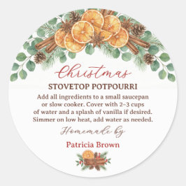 Homemade Christmas Stovetop Potpourri Recipe ラウンドシール