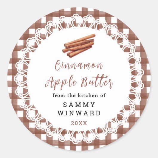 Homemade Cinnamon Apple Butter Label ラウンドシール (正面)