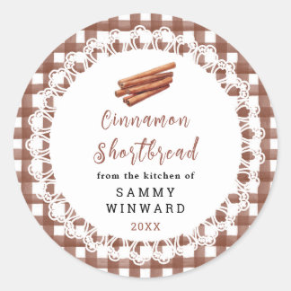 Homemade Cinnamon Shortbread Label ラウンドシール