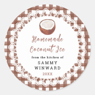 Homemade Coconut Ice Label ラウンドシール