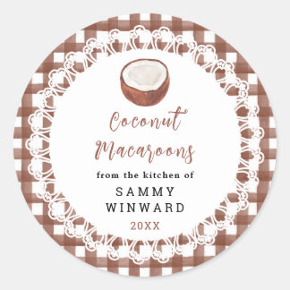 Homemade Coconut Macaroons Label ラウンドシール