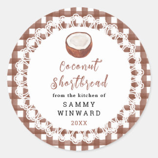 Homemade Coconut Shortbread Label ラウンドシール