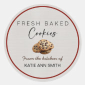 Homemade Cookies Bakery Labels Packaging Stickers ラウンドシール (正面)