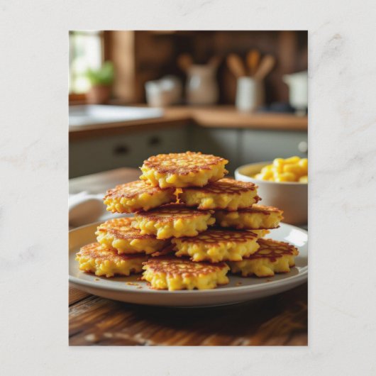 Homemade Corn Fritters Recipe ポストカード (正面)
