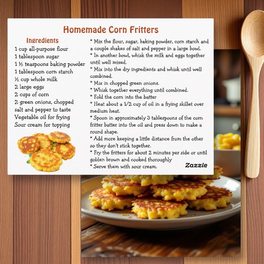 Homemade Corn Fritters Recipe ポストカード