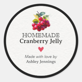 Homemade Cranberry Jelly Label Custom Sticker  ラウンドシール