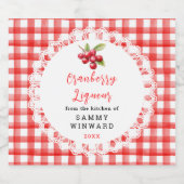 Homemade Cranberry Liqueur Label リキュールボトルラベル (シングルラベル)