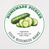 Homemade Cucumber Dill Pickles Product Label ラベル (デザイン2)