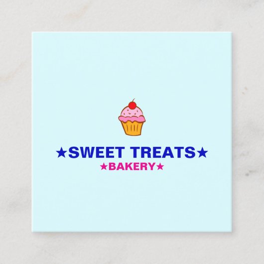 Homemade Cupcakes | Logo & Minimalist Home Bakery スクエア名刺 (正面)