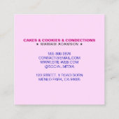 Homemade Cupcakes | Logo & Minimalist Home Bakery  スクエア名刺 (裏面)