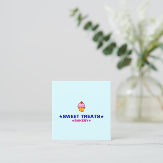 Homemade Cupcakes | Logo & Minimalist Home Bakery  スクエア名刺 (スタンド正面)