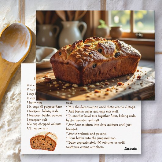 Homemade Date Nut Bread Recipe ポストカード