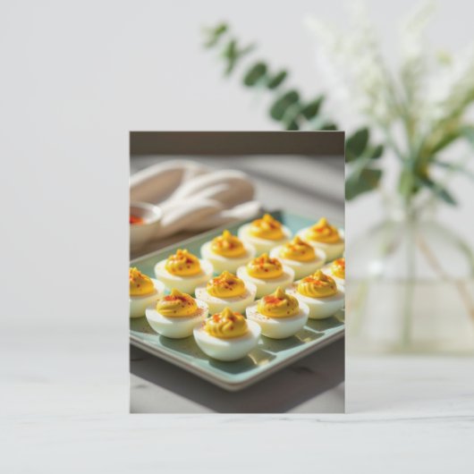 Homemade Deviled Eggs Recipe Card ポストカード (スタンド正面)