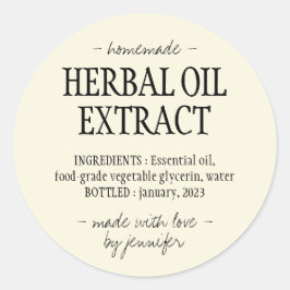 Homemade drink Cream yellow Herbal oil extract ラウンドシール