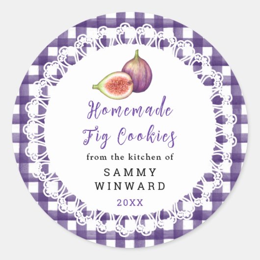 Homemade Fig Cookies Label ラウンドシール (正面)
