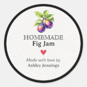 Homemade Fig Jam Label Canning Sticker ラウンドシール (正面)