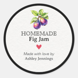 Homemade Fig Jam Label Canning Sticker ラウンドシール