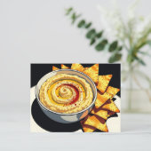 Homemade Garlic Hummus Recipe Card ポストカード (スタンド正面)