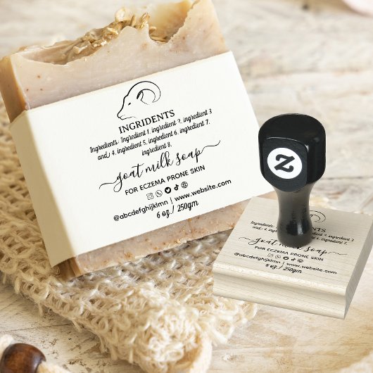  Homemade Goat's milk Soap Label  ラバースタンプ
