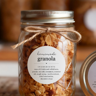 Homemade Gradnola Jar or Bag Label Sticker ラウンドシール