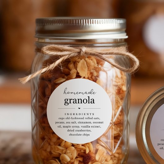Homemade Gradnola Jar or Bag Label Sticker ラウンドシール