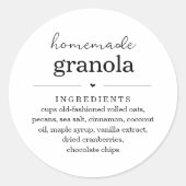 Homemade Gradnola Jar or Bag Label Sticker ラウンドシール (正面)