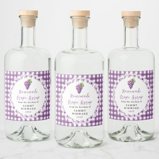 Homemade Grape Syrup Bottle Label リキュールボトルラベル (ボトル)