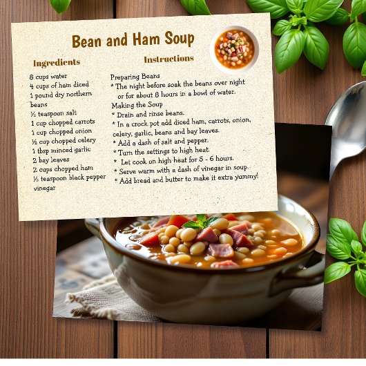 Homemade Ham and Bean Soup Recipe ポストカード