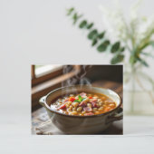 Homemade Ham and Bean Soup Recipe ポストカード (スタンド正面)