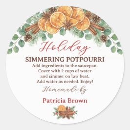 Homemade Holiday Simmering Potpourri Recipe ラウンドシール