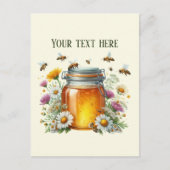 Homemade honey bee add message business name  ポストカード (正面)