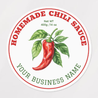 Homemade Hot Chili Sauce Product Label ラベル